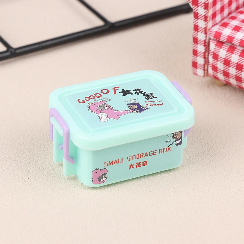 New 1PC 1/12 Dollhouse Mini Plastic Storage Box Model Dollhouse Home Life Scene Decoration Accessories For Kid Pretend Play Toy