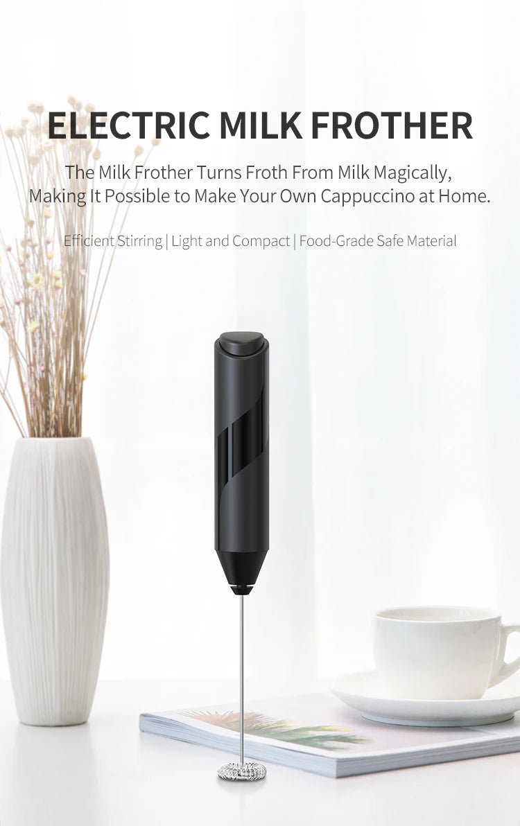 Electric Milk Frother Portable Mini Handheld Fast Foamer Coffee Cappuccino Whisk Mixer Food Blender