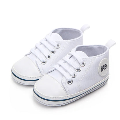 Baby First Walkers Boy Girl Canvas Sneakers Newborn Nonslip Soft Sole Casual Toddler Shoes Prewalkers Unisex 0-18M