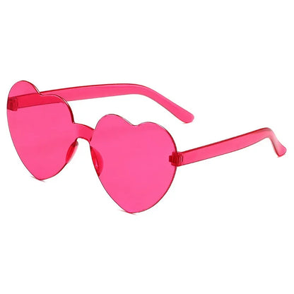 Heart Shaped Sunglasses  for  Women pink frameless Heart Glasses adults for wedding Bachelorette Party Favor Valentines Gifts