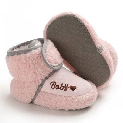 Winter Models of Newborn Baby Toddler Shoes Baby Boy Baby Girl First Walker Cotton Shoes Warm Plus Velvet Snow Boots Anti-slip