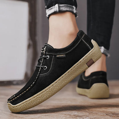 New Men's Casual Shoes Luxury Handmade Suede Leather Sneakers 2024 Tooling Antiskid Men Footwear Platform Outdoor Shoes Loafers