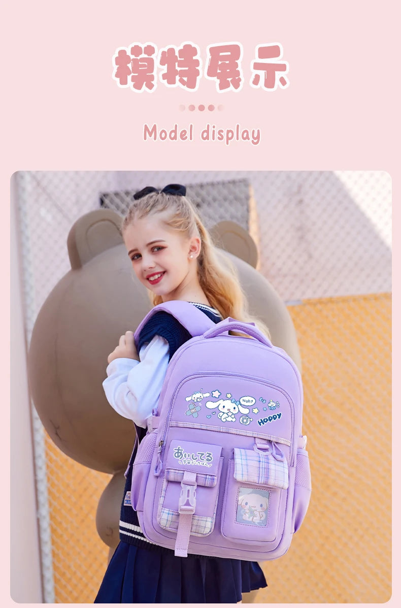 2024 new Sanrio Yugui Dog Schoolbag Schoolgirl Grade 1-6 high-capacity high-appearance minus load school backpack