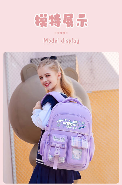 2024 new Sanrio Yugui Dog Schoolbag Schoolgirl Grade 1-6 high-capacity high-appearance minus load school backpack