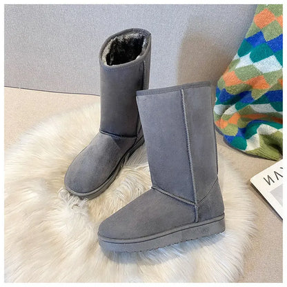 winter snow boots women anti slip Casual Woman Shoe Winter Boots Female Warm Plush Mid-calf Boots Long Botas Mujer