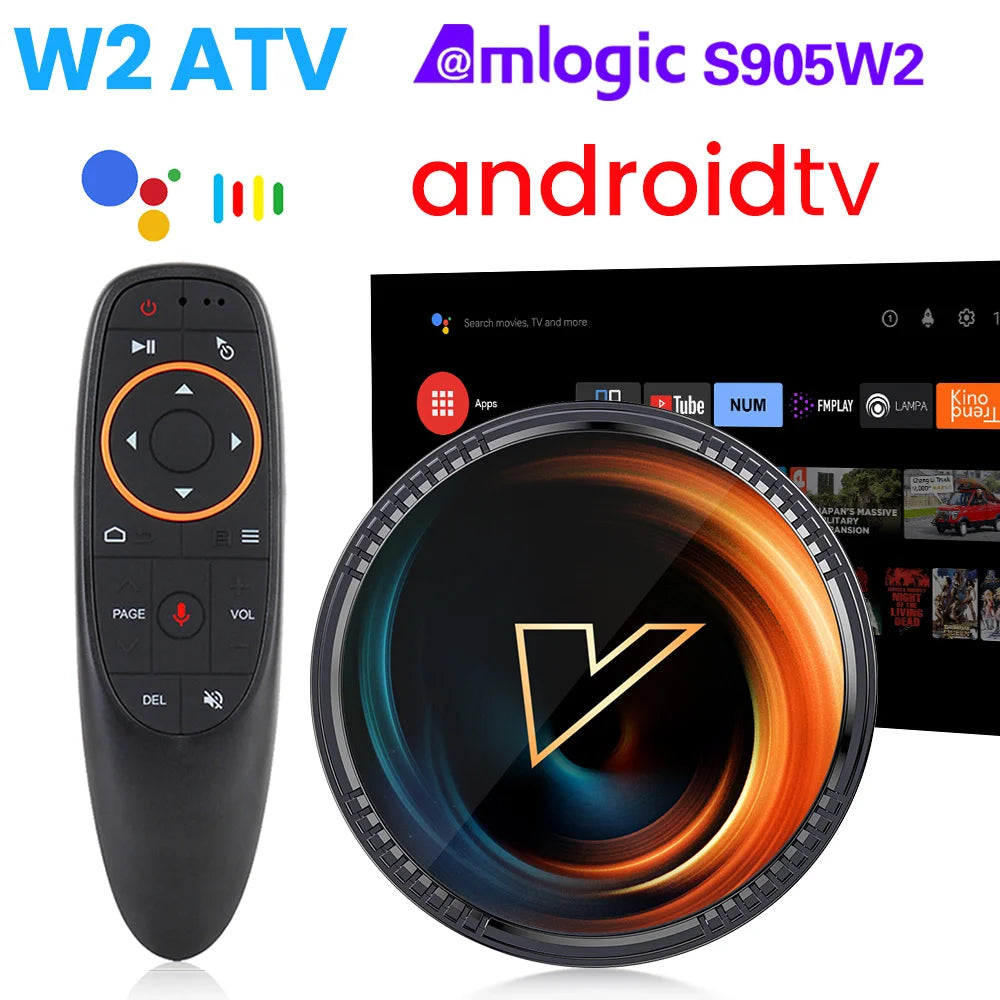 VONTAR W2 ATV androidtv 11.0 Smart TV Box Amlogic S905W2 Google Voice Input 8K Video 4K@60fps AV1 Dual Wifi BT4.0 Media Player