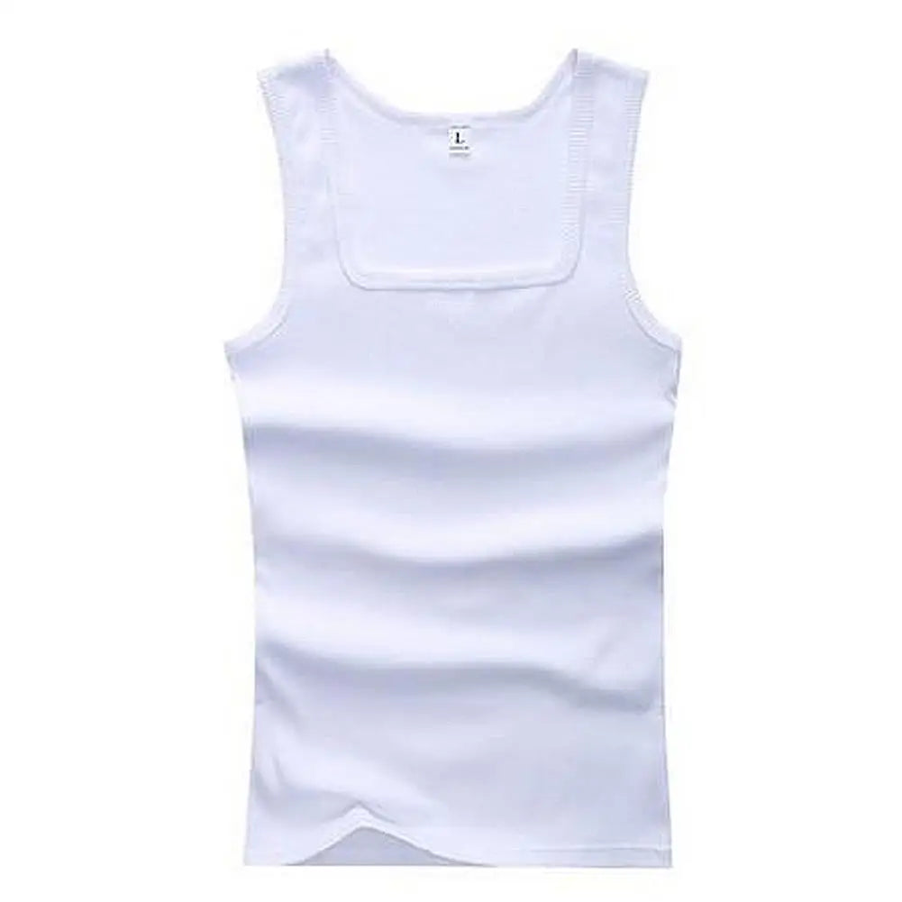 Summer Solid Square Neck Tank Top Cotton Black White Gray Women Men Plus Size Clothing Tank Singlets Sleeveless Fitness Vest