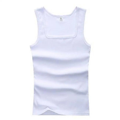 Summer Solid Square Neck Tank Top Cotton Black White Gray Women Men Plus Size Clothing Tank Singlets Sleeveless Fitness Vest