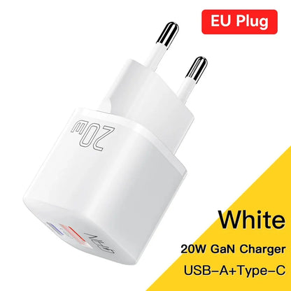 Essager 20W GaN USB Type C Charger PD Fast Charge Phone QC 3.0 Quick Chargers For iPhone 14 13 12 11 Pro Max Mini iPad Charging