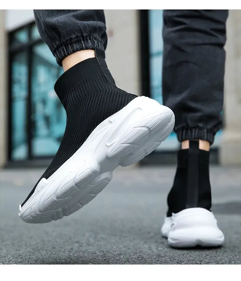 Footwear men's high top sports tennis shoes Luxury designer shoes Mesh breathable socks free boots Fashion casual men's shoes