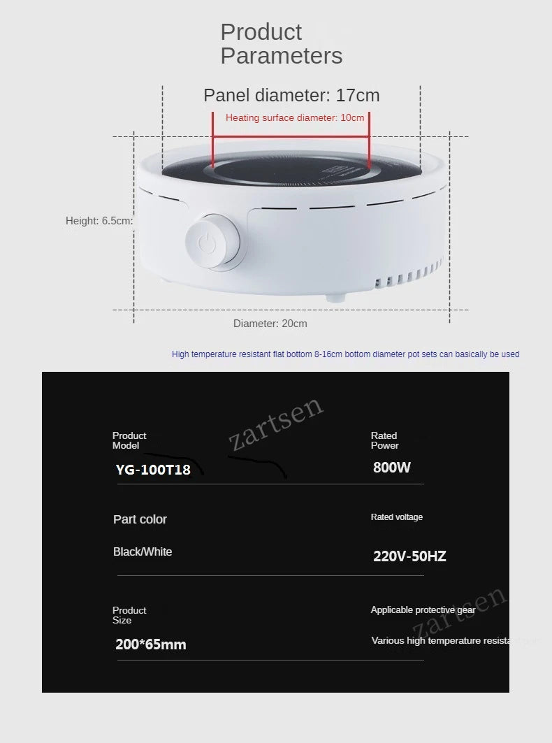 Mini Electric Stove Water Boiler Cooking Plate 800W Tea Pot Multifunctional Coffee Tea Heater Warmer Heating Furnace