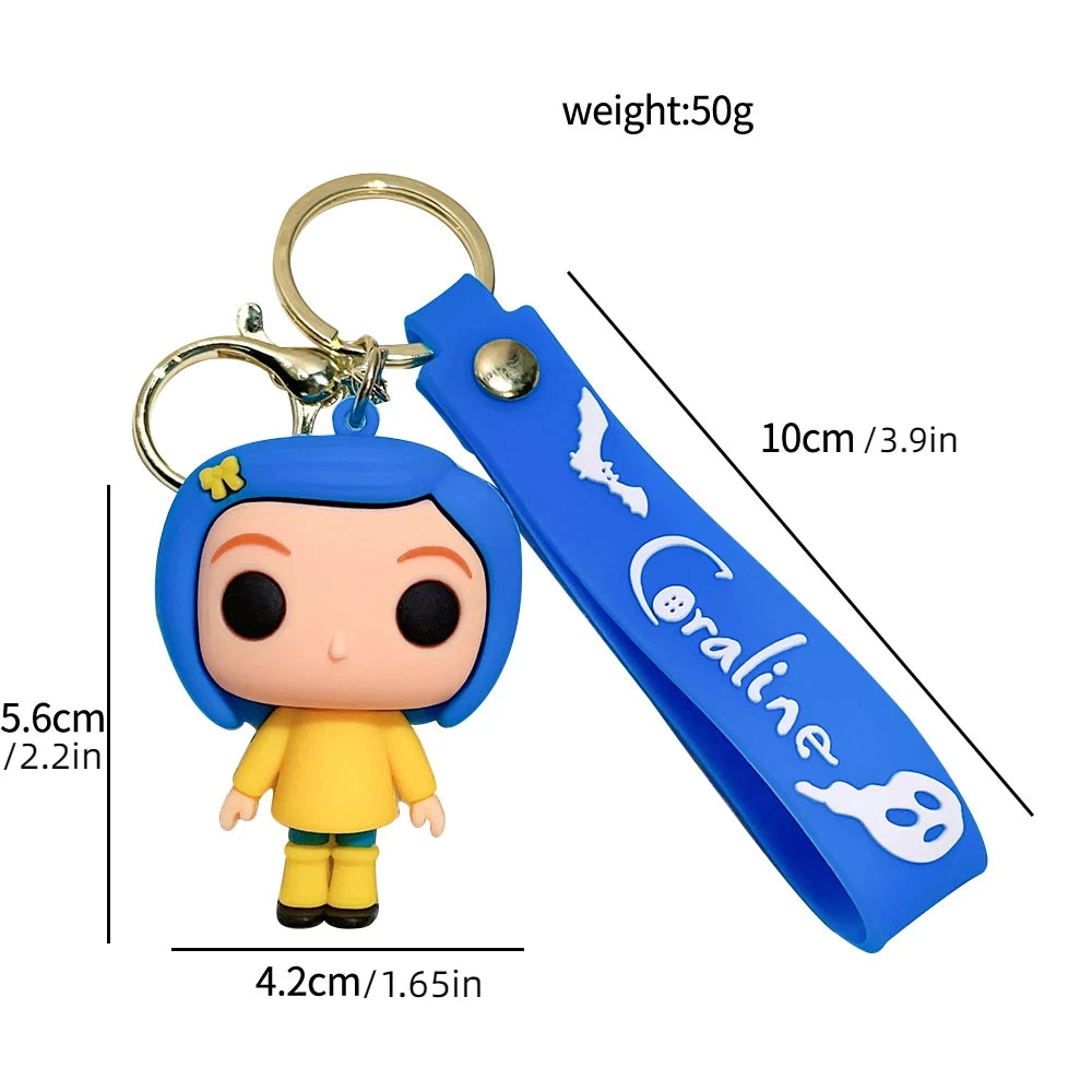 New Mother Ghost keychain necklace Caroline cartoon character keychain cartoon creative pendant