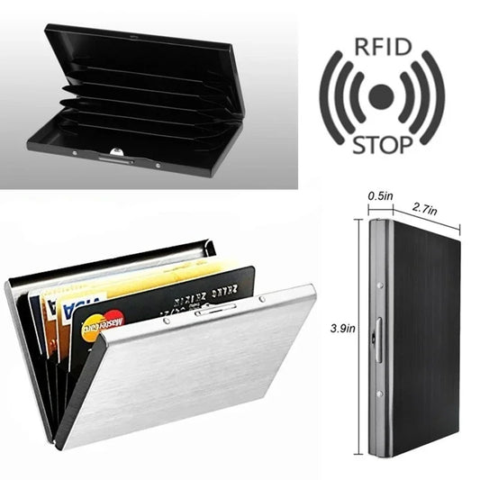 Rfid Credit Card Holder Men Minimalist Wallet Aluminium Bank Cardholder Case with Money Clip Designer Porte Carte