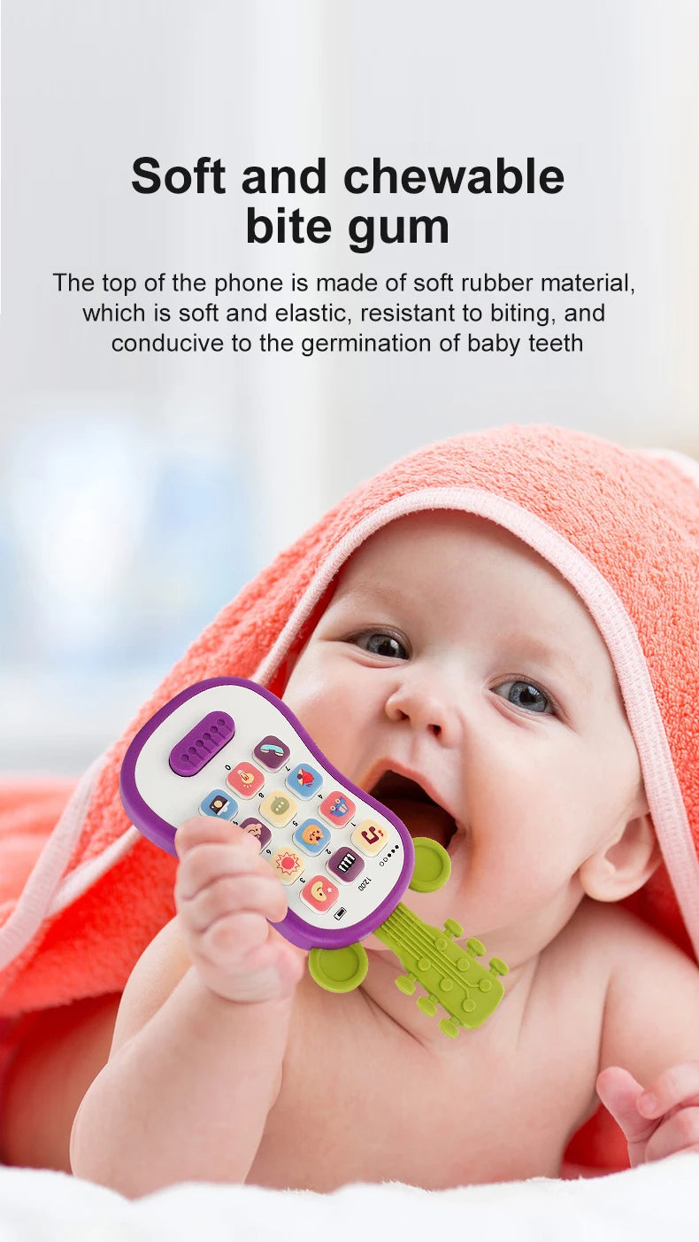 Baby Early Education Toys Guitar phone Sound Toys Kid Multi functional Music Phones Analog Phones story machine for Children