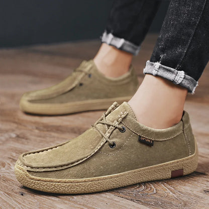 New Men's Casual Shoes Luxury Handmade Suede Leather Sneakers 2024 Tooling Antiskid Men Footwear Platform Outdoor Shoes Loafers