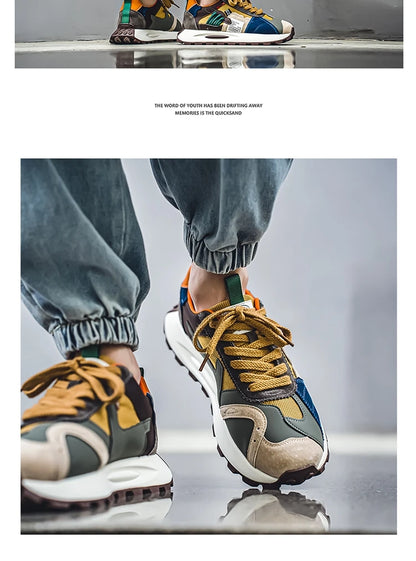 Fashion Designer Men Shoes Dissolve Thick Shoes Casual Sneakers Men Platform Trend  Chunky Sneakers Walking Shoes