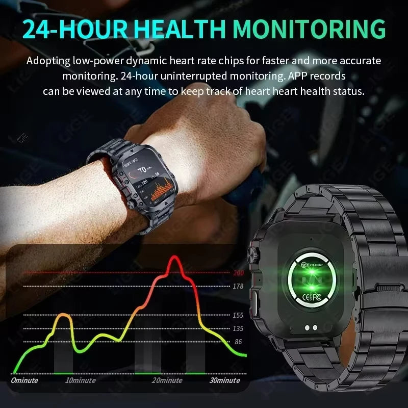 Xiaomi Mijia Military Smart Watch Men IP68 5ATM Outdoor Sports Fitness Tracker Health Monitor 1.81Inch BT Call Smartwatch New