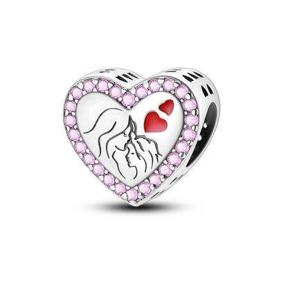 2025 925 Sterling Silver Charms Beads Love Heart Pink Original Charm Pendant Fit Charm Bracelets DIY Jewelry Birthday Gift Women