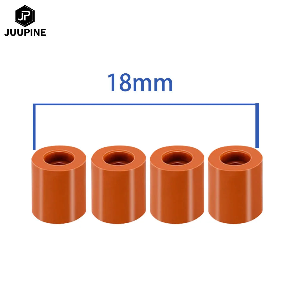 4pcs/set 18 16mm Hot Bed Leveling Column Silicone Solid Spacer Black Platform Leveler For CR-10/ CR10S Ende 3 3D Printer Parts