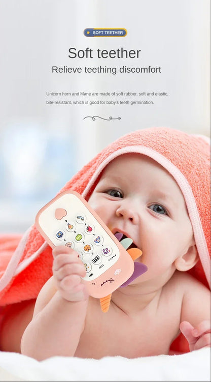 Baby Mobile Phone Toy Simulation Music Sound Telephone Toddler Puzzle Early Education Sleeping Toy Gift with Teether 0 12 Months