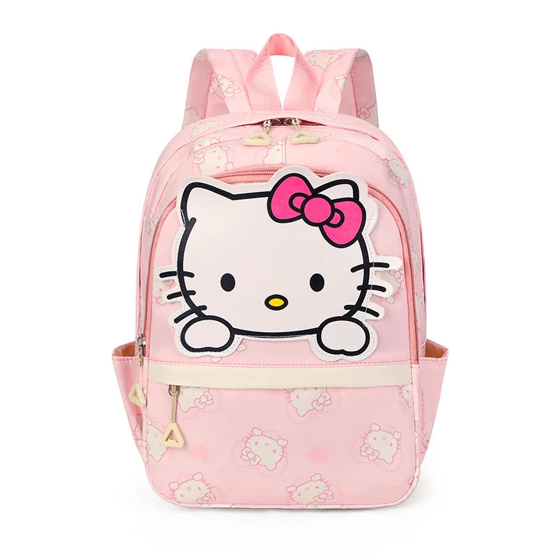 Anime Hello Kitty Kuromi Melody Kids School Bag Cartoon Cute Boys and Girls Travel Backpack 1-2 Grade Elementary School Backpack