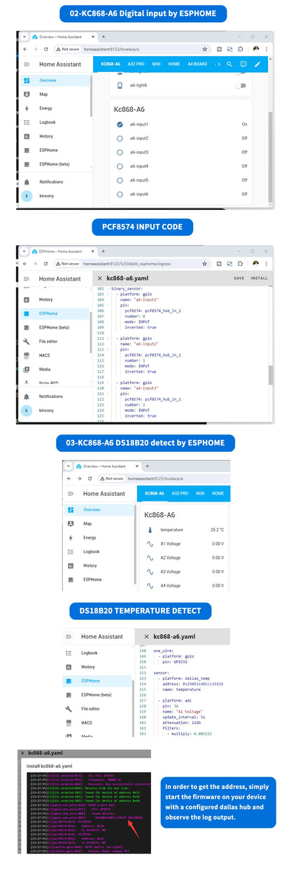 A6 Esphome-Relaisplatine ermöglicht ARDUINO IDE-Programmierung und ESPhome-Programmierung Bietet alle Arten von Beispielcodes Unterstützt MQTT