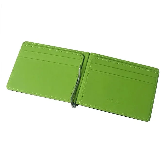 New Solid Color Men Wallet Small Short Skin Wallets Purses PU Leather Money Clips Sollid Thin Wallet  Men Purses 4 Colors