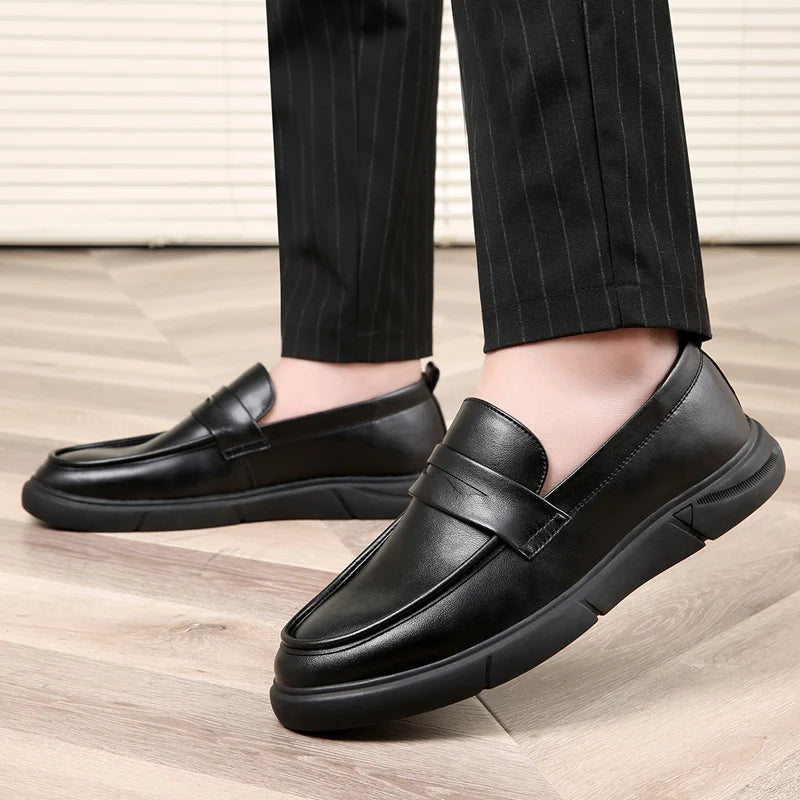 Genuine Leather Loafers Men New Comfy Men's Boat Flats Fashion Brand Style Man Casual Shoes Versatile Dress Footwear Drive Shoes