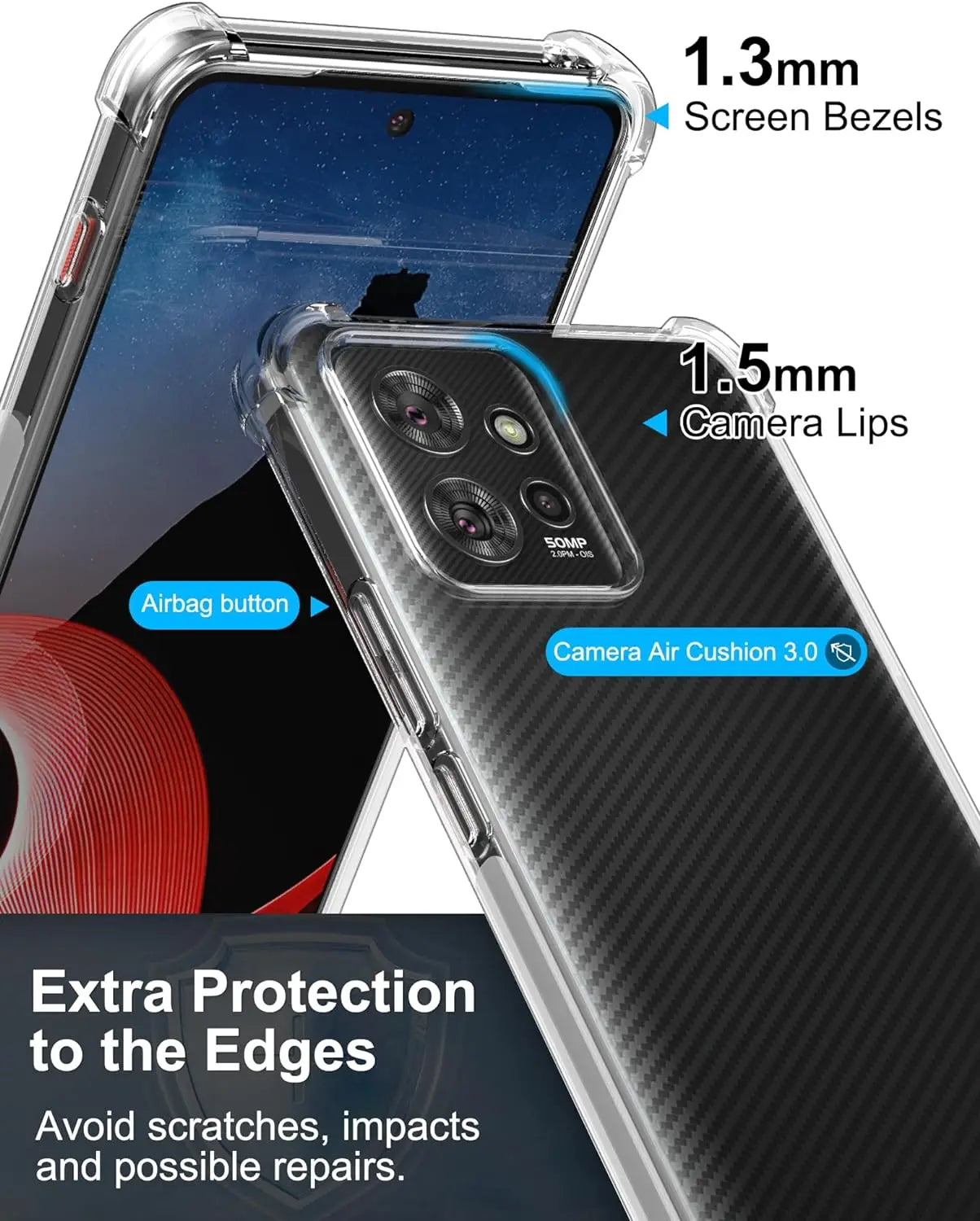 Case for Moto ThinkPhone Reinforced Corner Soft TPU Clear Shockproof Cover for Motorola Moto ThinkPhone 5G  Couqe Funda