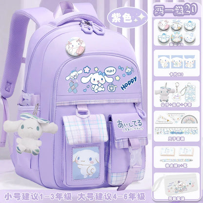 2024 new Sanrio Yugui Dog Schoolbag Schoolgirl Grade 1-6 high-capacity high-appearance minus load school backpack