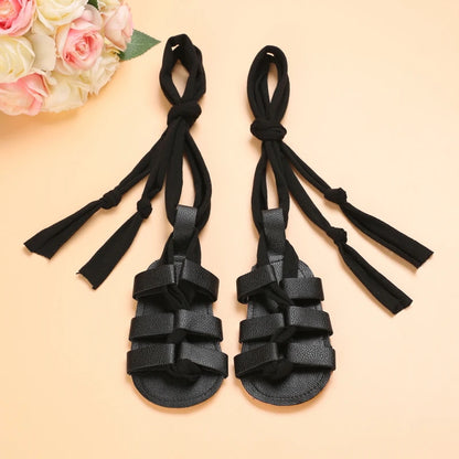 Cute Baby Girls Top Strap Sandals Newborn Soft Rubber Sole Prewalker Shoes 0-18Months