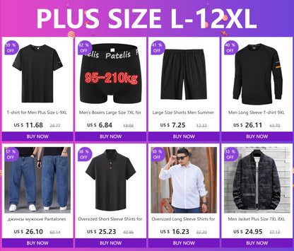 Men Shorts 9XL Big Size for 50-150KG Short Habillé Homme Three Quarters Men Loose Sports Pants Roupas Masculinas