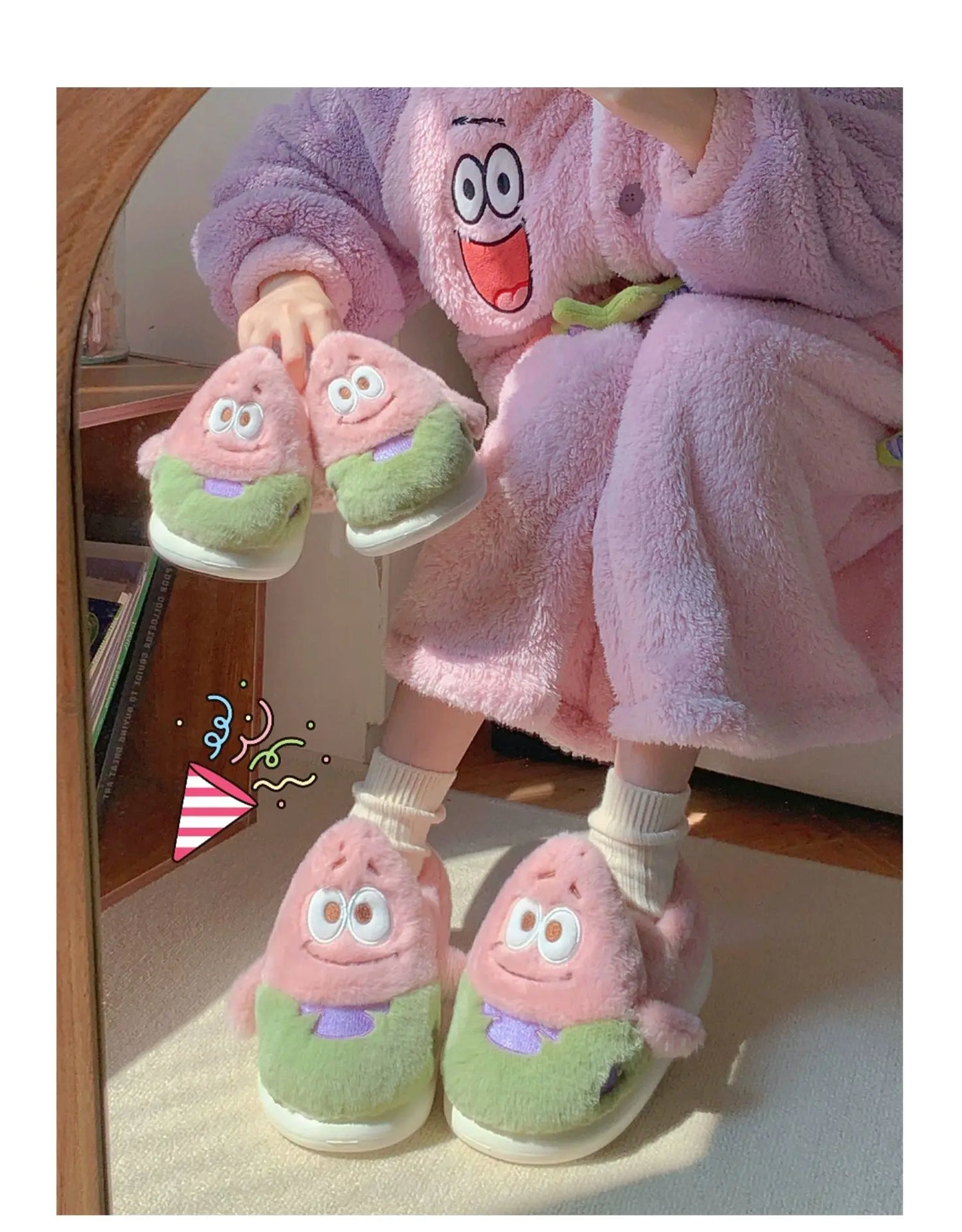 Parent-child Home Slippers Women Bedroom Non Slip Soft Sole Baby Shoes Winter Cute Plush Cotton Slippers Man Couple Slipper