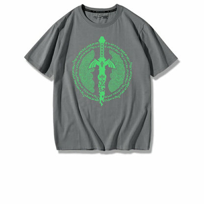 (Uniqlo) Legend of Zelda Temple Seal T-shirt Y2k Tees Men Kid T-shirt Top Men Cotton T-shirt Summer Women T-Shirt Men Clothing