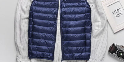 2024 Ultralight Sleeveless Puffer Vest Jacket Ultra Thin Warm Lightweight Down Jacket Waistcoat Winter Men Duck Down Vest Coats