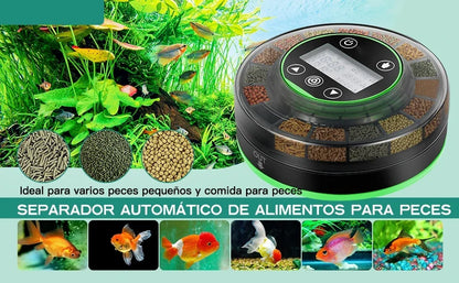 Automatic Fish Feeder for Aquarium Automatic Food Dispenser with Timer Rechargeable Timer Feeder with USB Cable LCD Display