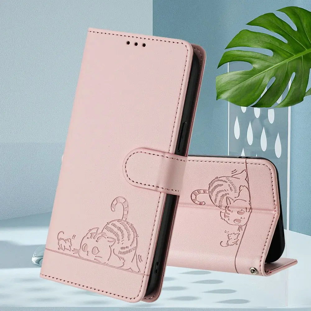 Cute Cat Phone Case for Blackview A52 A53 Wave 6C Oscal Modern 8 Color 8 Shark 8 Tiger 12 Cases Leather Wallet Flip Cover Strap