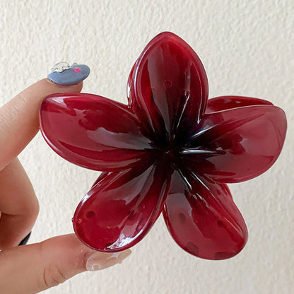 Gradient Red Egg Flower Acrylic Hair Clip for Women Hair Claws Crab Barrette Hawaiian Headwear Summer Girls Hair Accessories