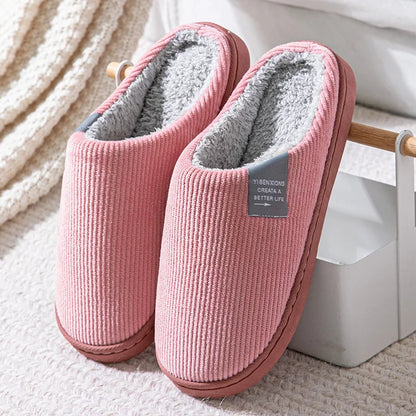 Winter Women'S Cotton Slippers Indoor Slippers  Women Men Winter Thick Sole House Warm Couples Home Non-Slip soft shoes