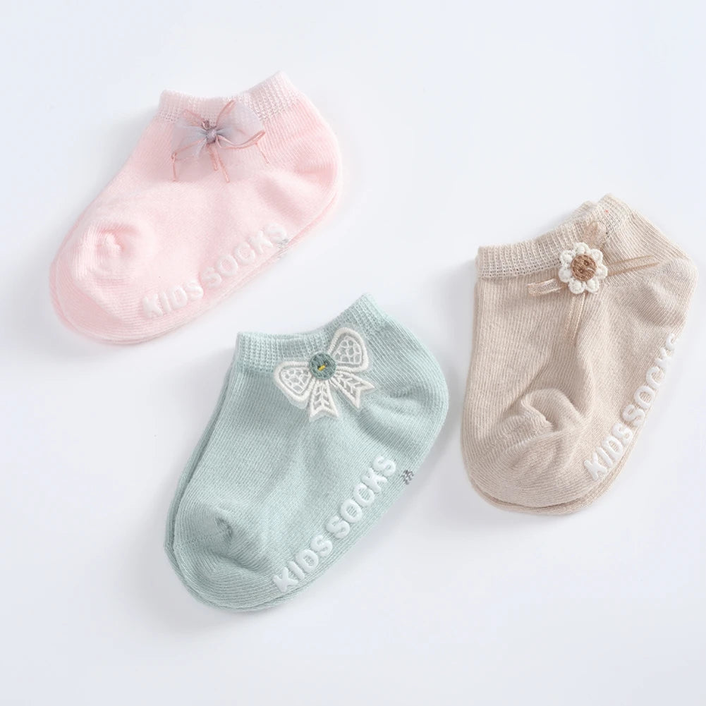 3 Pairs Newborn Socks Spring Summer Baby Boys Girls Cotton Solid Breathable Infant Girl Soft Cute Socks Kids Socks