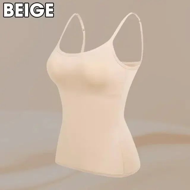 Sexy Women Tops Solid Padded Bra Spaghetti Camisole Top Women Vest Women Camisole with Built in Bra Cami Top Vest Tank Top 2024