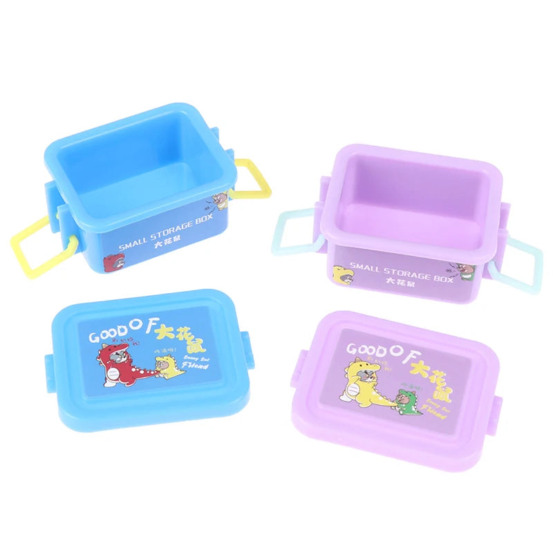 New 1PC 1/12 Dollhouse Mini Plastic Storage Box Model Dollhouse Home Life Scene Decoration Accessories For Kid Pretend Play Toy