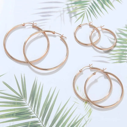 Shevalues Hoop Earrings Set for Women Man 14K Real Gold Plated Copper Hoops with 925 Sterling Silver Needle New Modern Jewelry