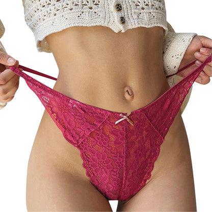 Sexy Lace Panties Womens Hollow Out Transparent Underwear Breathable Soft Floral Embroidery Lingerie Female High Waist G-String