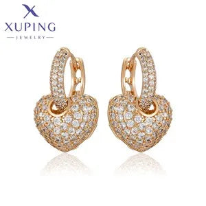 Xuping Jewelry New Arrival Round Promotion Gold Color Huggies Earrings for Women Girl Party Gift S00075729