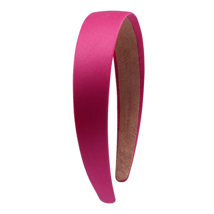 1/2 stücke Plain 3CM Breite Satin Stirnband Mädchen Stoff Überzogene Harz Haarbänder Kunststoff Haar Hoop Kinder Elastische Bänder Haar Zubehör