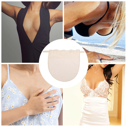 Women Invisible Anti Glare Underwear Lace Cleavage Cover Up Mock Camisole Bra Strapless Insert Wrapped Chest Intimates