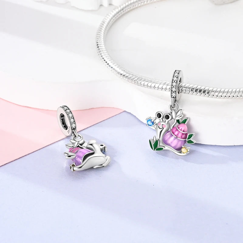 2025 925 Sterling Silver Charms Beads Love Heart Pink Original Charm Pendant Fit Charm Bracelets DIY Jewelry Birthday Gift Women