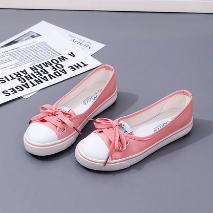 Women's Canvas Small White Shallow Cut Summer Flat Sport Casual Ladies Soft Shoessneakers Zapatillas Deporte Platform Sneakers