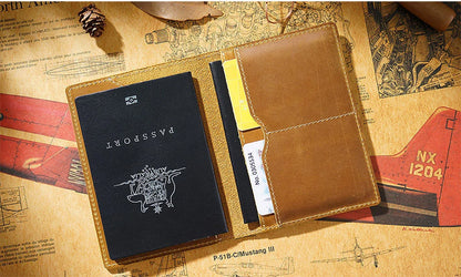 Genuine Crazy Horse Leather Passport Cover Solid Credit ID Card Case Holder Business Unisex Travel Wallet